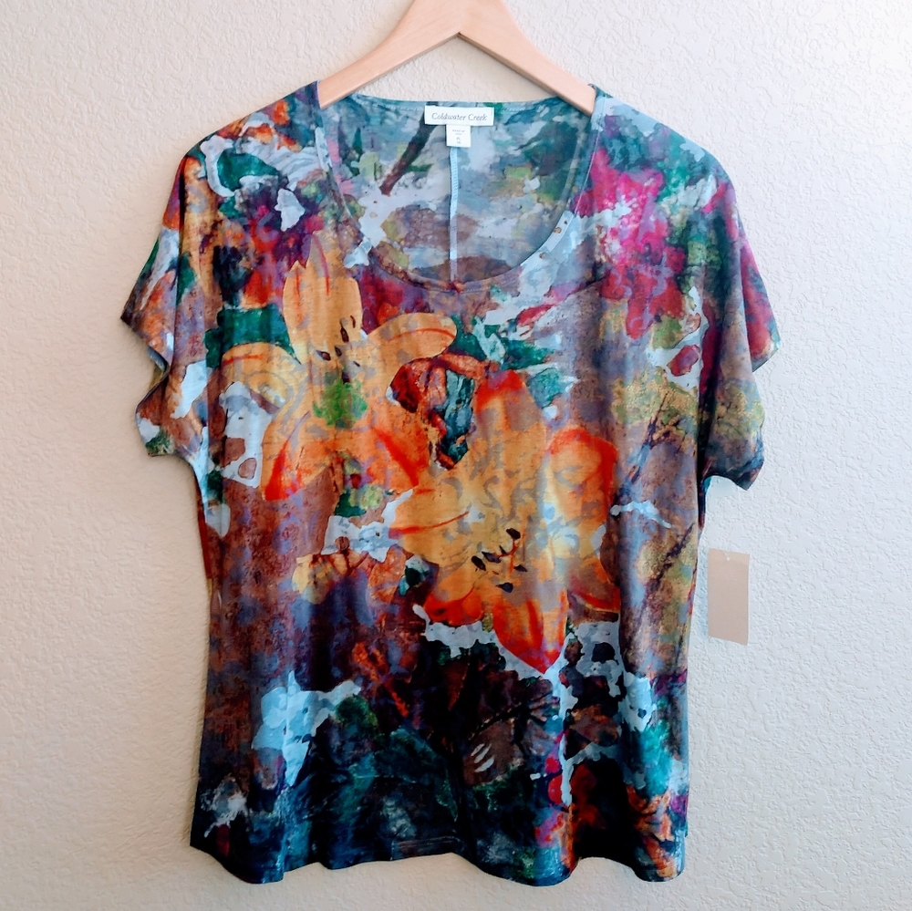 Coldwater Creek Tiger Lily Tee